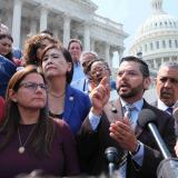 Rep. Ruiz speaks in front of the U.S. Capitol regarding Senator Alex Padilla's Arrest