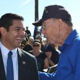Rep. Ruiz talking with a veteran