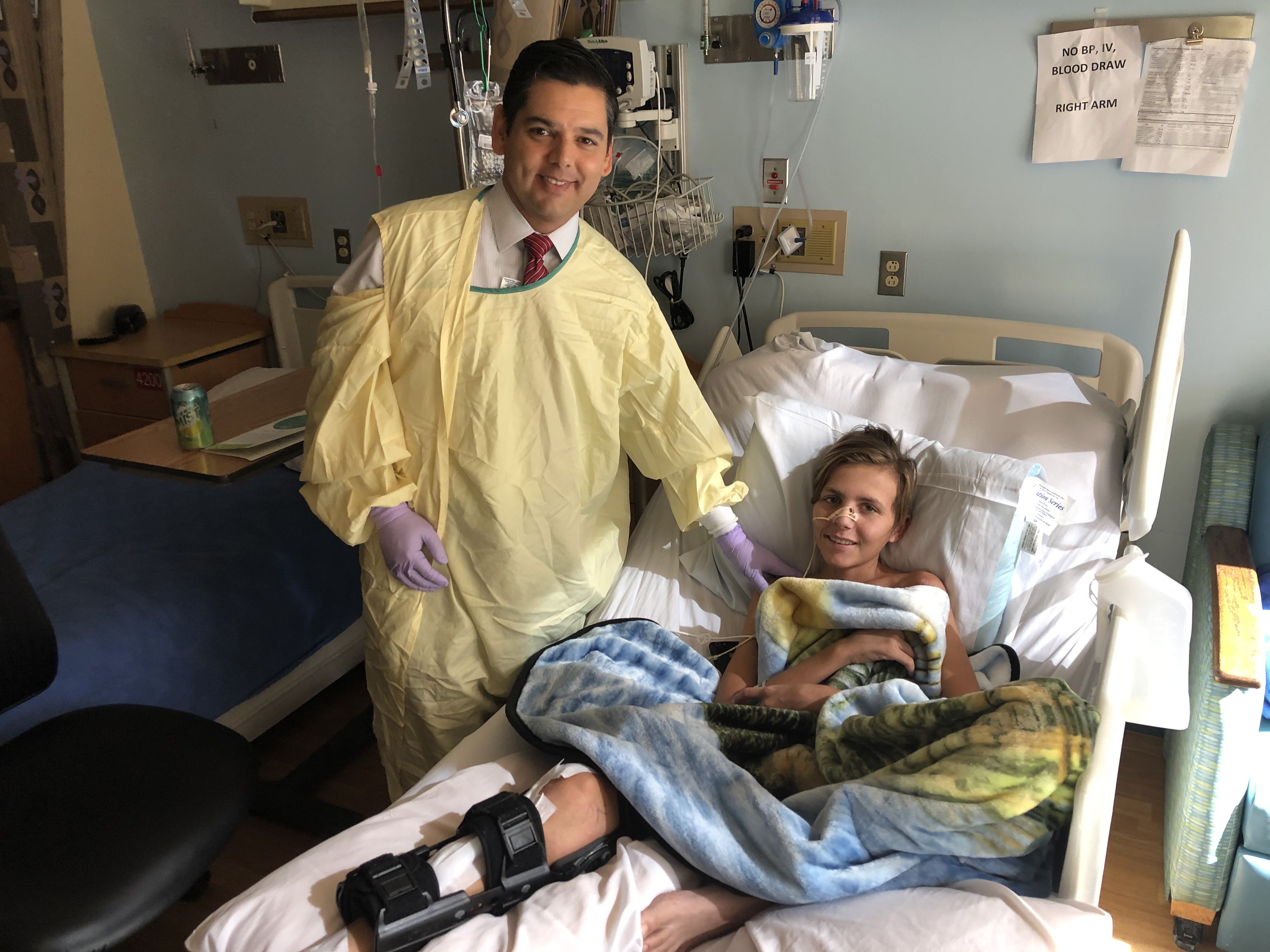 Dr. Ruiz and Zane Martin at Loma Linda Hospital